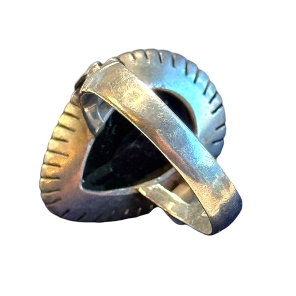 Antique smokey quartz sterling silver 925 lg pear shape fancy ring - Picture 6 of 7